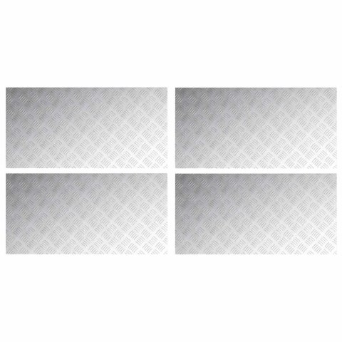 VidaXL Płytki w Szachownicę 4 pcs Srebrny 100 x 50 cm Aluminium