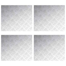 VidaXL Płytki w Szachownicę 4 pcs Srebrny 60 x 50 cm Aluminium