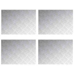 VidaXL Płytki w Szachownicę 4 pcs Srebrny 70 x 50 cm Aluminium