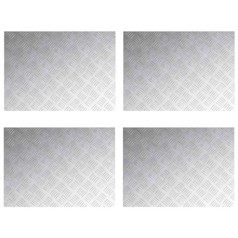 VidaXL Płytki w Szachownicę 4 pcs Srebrny 70 x 50 cm Aluminium