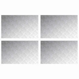 VidaXL Płytki w Szachownicę 4 pcs Srebrny 80 x 50 cm Aluminium