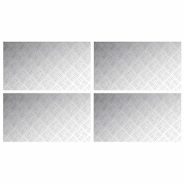 VidaXL Płytki w Szachownicę 4 pcs Srebrny 90 x 50 cm Aluminium