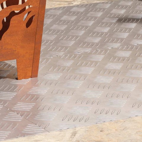 VidaXL Płytki w Szachownicę 4 pcs Srebrny 90 x 50 cm Aluminium