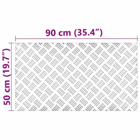 VidaXL Płytki w Szachownicę 4 pcs Srebrny 90 x 50 cm Aluminium