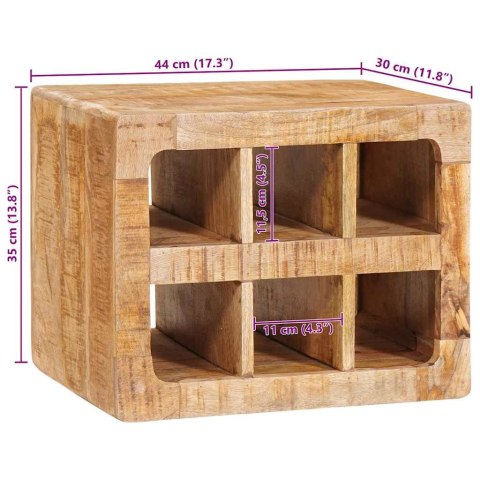 REGAŁ NA WINO BRĄZOWY 44X30X35CM LITE DREWNO MANGO