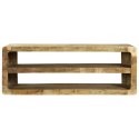 STOLIK TV Z PÓŁKĄ BRĄZOWY 100X32X36CM LITE DREWNO MANGO