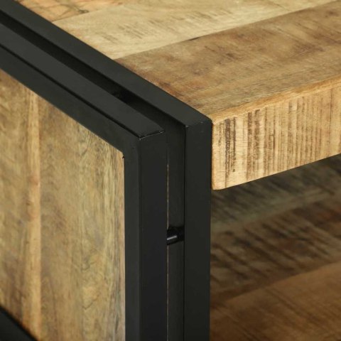 STOLIK KAWOWY BRĄZOWY 90X50X38CM LITE SUROWE DREWNO MANGO