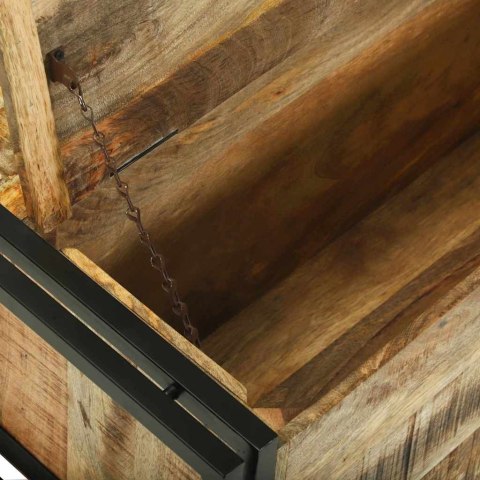 STOLIK KAWOWY BRĄZOWY 90X50X38CM LITE SUROWE DREWNO MANGO