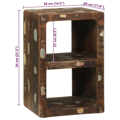 SZAFKA NA TELEWIZOR Z PÓŁKĄ WIELOKOLOROWE LITE DREWNO Z ODZYSKU