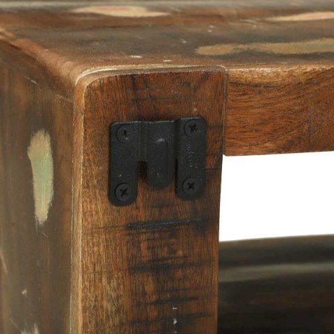 ZESTAW SZAFEK TELEWIZYJNYCH Z PÓŁKĄ 3 SZT. LITE DREWNO Z ODZYSKU