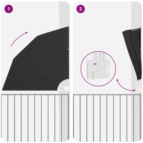 PARAWAN BALKONOWY ANTRACYT 160X160CM TKANINA