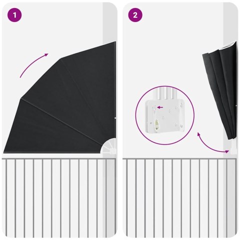 PARAWAN BALKONOWY ANTRACYT 210X210CM TKANINA