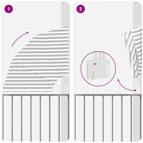 PARAWAN BALKONOWY ANTRACYTOWO-BIAŁY 115X115CM