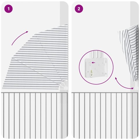 PARAWAN BALKONOWY ANTRACYTOWO-BIAŁY 210X210CM