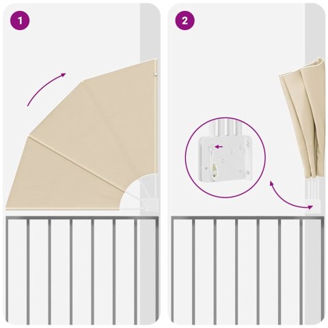 PARAWAN BALKONOWY BEŻOWY 115X115CM TKANINA