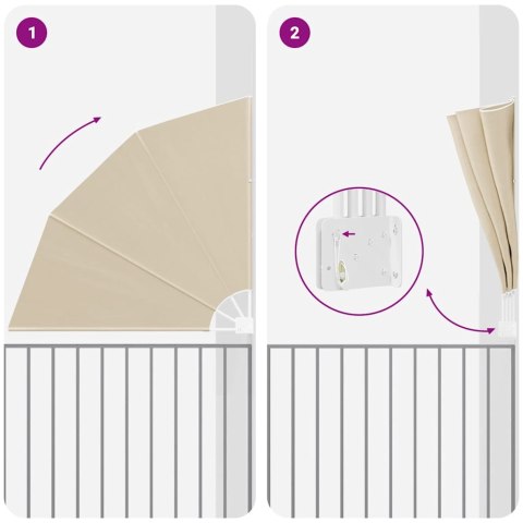 PARAWAN BALKONOWY BEŻOWY 160X160CM TKANINA