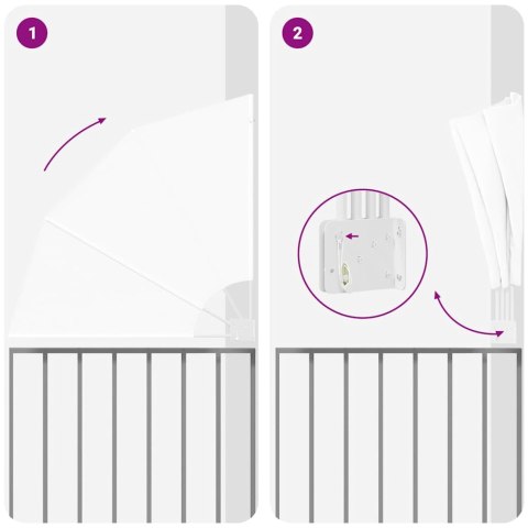 PARAWAN BALKONOWY BIAŁY 115X115CM TKANINA