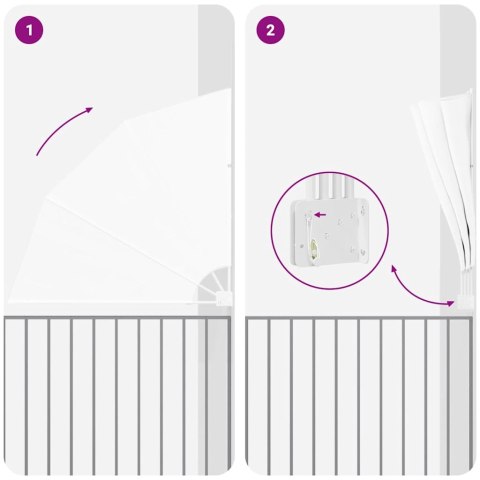 PARAWAN BALKONOWY BIAŁY 140X140CM TKANINA