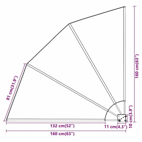 PARAWAN BALKONOWY BIAŁY 160X160CM TKANINA