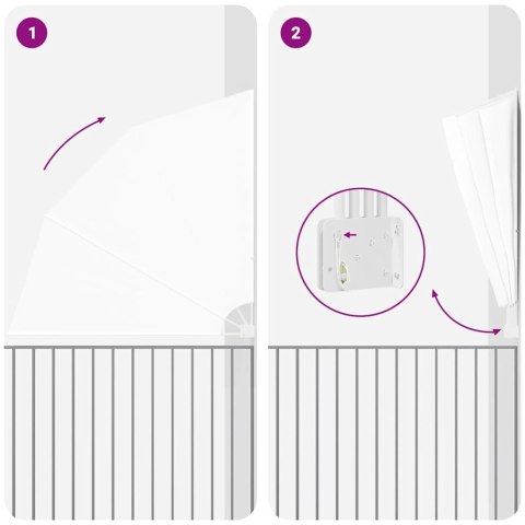 PARAWAN BALKONOWY BIAŁY 210X210CM TKANINA