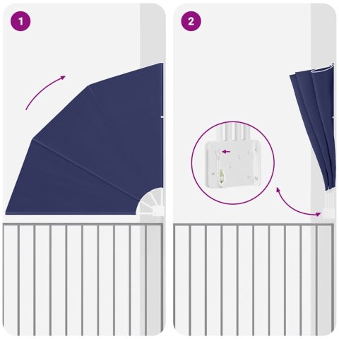 PARAWAN BALKONOWY CIEMNONIEBIESKI 140X140CM