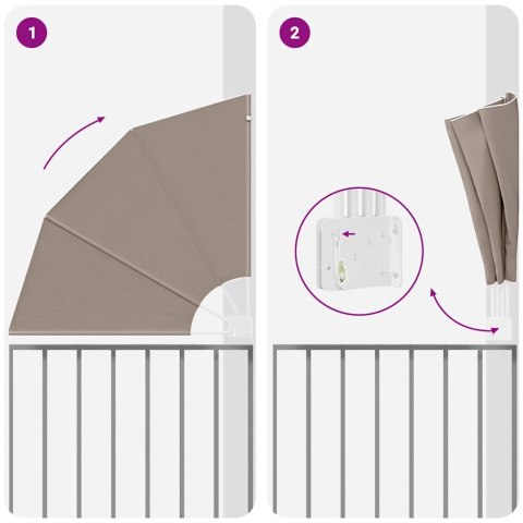 PARAWAN BALKONOWY CIEMNOSZARY 115X115CM TKANINA