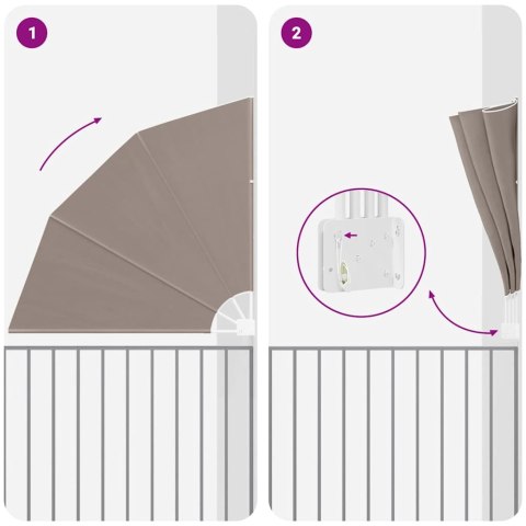 PARAWAN BALKONOWY CIEMNOSZARY 160X160CM TKANINA