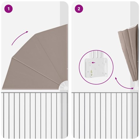 PARAWAN BALKONOWY CIEMNOSZARY 210X210CM TKANINA