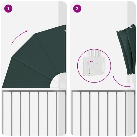 PARAWAN BALKONOWY CIEMNOZIELONY 115X115CM TKANINA