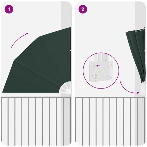 PARAWAN BALKONOWY CIEMNOZIELONY 140X140CM TKANINA