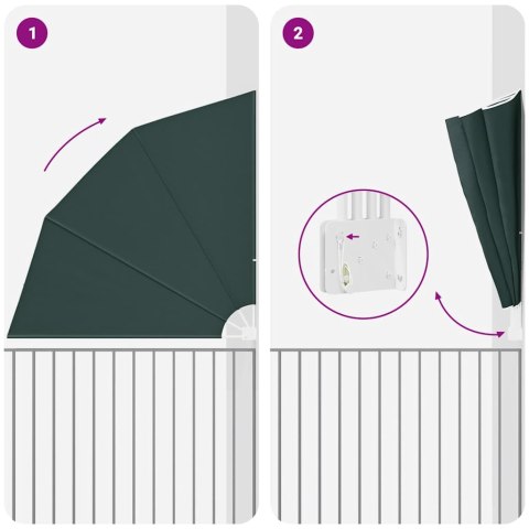 PARAWAN BALKONOWY CIEMNOZIELONY 210X210CM TKANINA