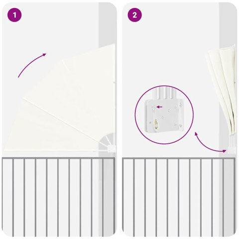 PARAWAN BALKONOWY KREMOWY 160X160CM TKANINA