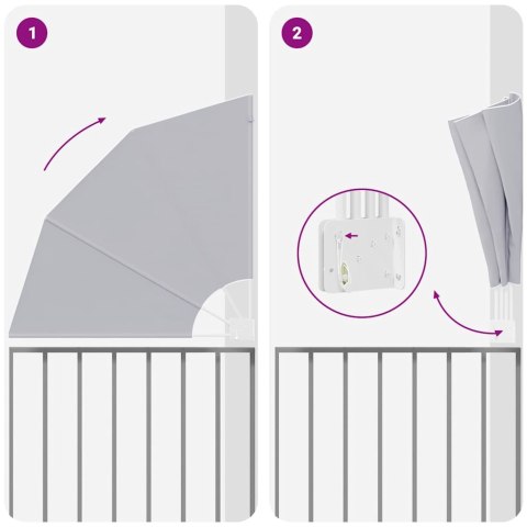 PARAWAN BALKONOWY OSŁONA OGRODOWA TARASOWA SZARY 115X115CM TKANINA