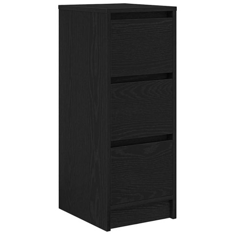 KOMODA CZARNY DĄB 29,5X34X76CM DREWNO KLEJONE