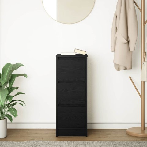 KOMODA CZARNY DĄB 29,5X34X76CM DREWNO KLEJONE