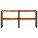 KONSOLA Z PÓŁKĄ BRĄZOWY 160X33X75CM LITE DREWNO AKACJOWE