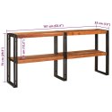 KONSOLA Z PÓŁKĄ BRĄZOWY 160X33X75CM LITE DREWNO AKACJOWE