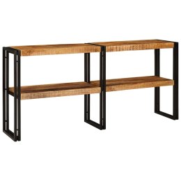 KONSOLA Z PÓŁKĄ BRĄZOWY 160X33X75CM LITE DREWNO MANGO