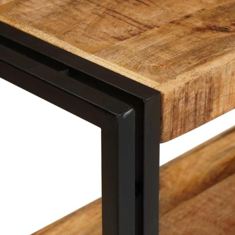 KONSOLA Z PÓŁKĄ BRĄZOWY 160X33X75CM LITE DREWNO MANGO