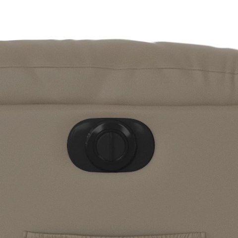 ELEKTRYCZNY FOTEL ROZKŁADANY CAPPUCCINO OBITY SZTUCZNĄ SKÓRĄ