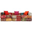 PUF MODUŁOWY 3-OSOBOWY PATCHWORK TKANINA