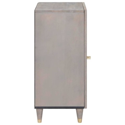 BUFET Z PÓŁKĄ SZARY I ZŁOTO 40X33.5X75CM LITE DREWNO MANGO