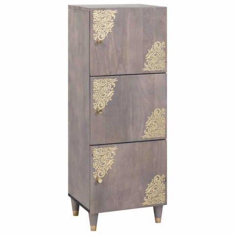 HIGHBOARD SZARY I ZŁOTO 40X33.5X110CM LITE DREWNO MANGO