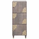 HIGHBOARD SZARY I ZŁOTO 40X33.5X110CM LITE DREWNO MANGO