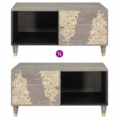 STOLIK KAWOWY SZARY 80X50X40CM LITE DREWNO MANGO