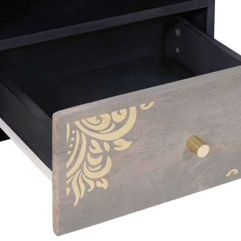 STOLIK KAWOWY SZARY 80X54X40CM LITE DREWNO MANGO