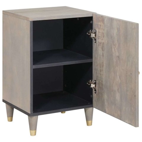 SZAFKA ŁAZIENKOWA SZARY 38X33X58CM LITE DREWNO MANGO