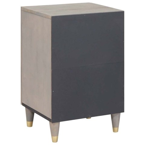 SZAFKA ŁAZIENKOWA SZARY 38X33X58CM LITE DREWNO MANGO