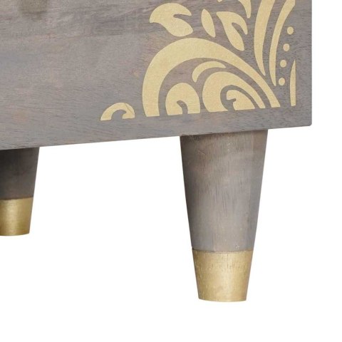 SZAFKA POD TELEWIZOR Z PÓŁKĄ SZARY I ZŁOTO 100X 33.5X 46CM