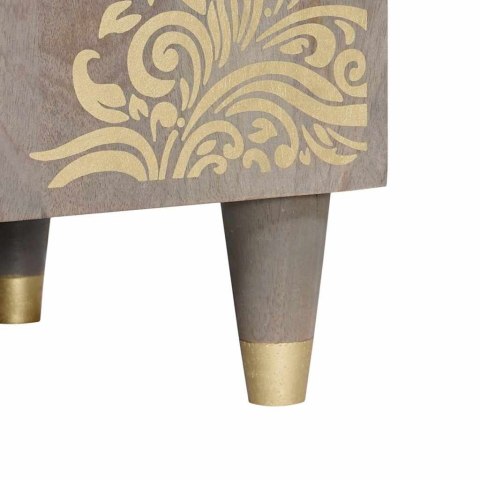 SZAFKA POD TELEWIZOR Z PÓŁKĄ SZARY I ZŁOTO 105X33.5X46CM